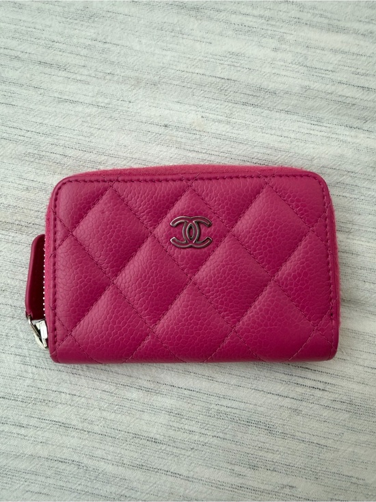 CHANEL Handbags - CHANEL Quilted Zip Wallet in Bright Fuchsia